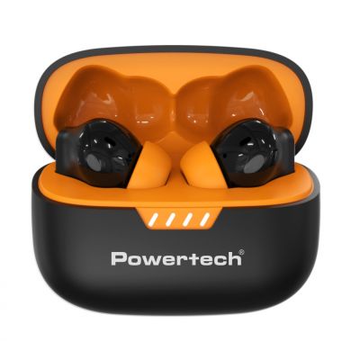 POWERTECH earphones με θήκη φόρτισης PT-1431, True Wireless, 40/400mAh, ANC & ENC, μαύρα | Ακουστικά Bluetooth στο smart-tech.gr