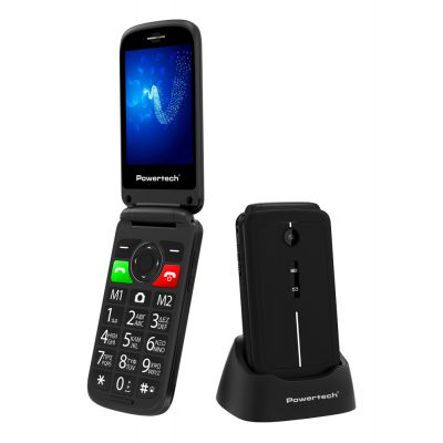 POWERTECH κινητό τηλέφωνο Sentry 2.8, 2.8", dual SIM, πλήκτρο SOS, μαύρο | Κινητά Τηλέφωνα για Ηλικιωμένους στο smart-tech.gr