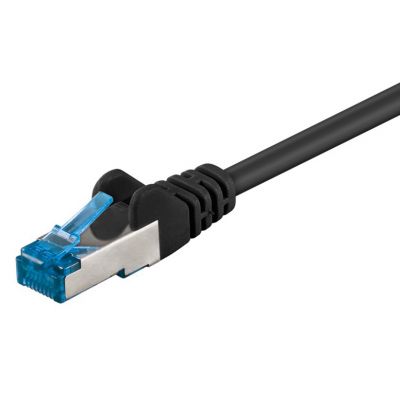 GOOBAY καλώδιο δικτύου 94152, CAT 6A S/FTP, 500MHz, Copper, 0.25m, μαύρο | Καλώδια δικτύου στο smart-tech.gr