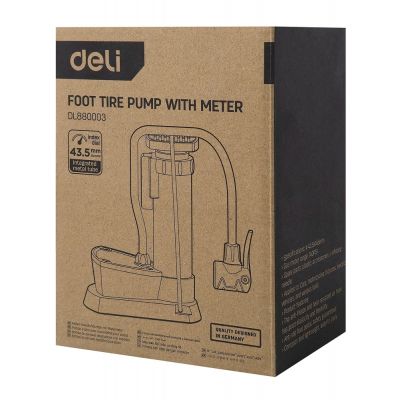 DELI τρόμπα ποδιού DL880003 με μανόμετρο, 140PSI, μαύρη | ΑΞΕΣΟΥΑΡ ΠΟΔΗΛΑΤΟΥ στο smart-tech.gr