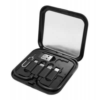 POWERTECH all in one κιτ φόρτισης με καλώδιο & αντάπτορες CAB-U162, 60W, 30cm, μαύρο | Καλώδια USB-C (Type-C) στο smart-tech.gr