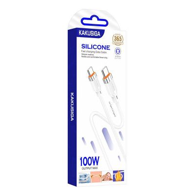 KAKUSIGA καλώδιο USB-C σε USB-C KSC-995, σιλικόνης, 100W, 480Mbps, 1m, λευκό | Καλώδια USB-C (Type-C) στο smart-tech.gr