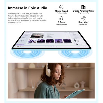 TECLAST tablet P50 2025, 11", 8/128GB, 4G, Android 15, 7000mAh, μπλε | TABLETS στο smart-tech.gr