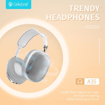 CELEBRAT headphones A35, ασύρματα & ενσύρματα, micro SD, 40mm, 200mAh, μαύρα | Ακουστικά Bluetooth στο smart-tech.gr