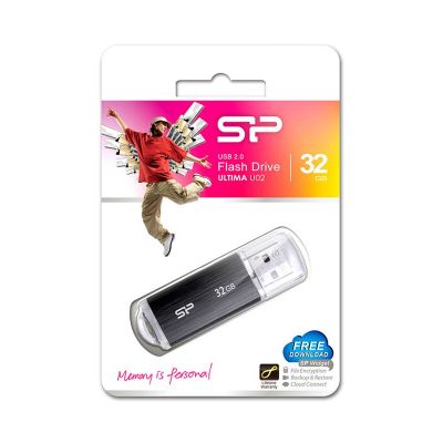 SILICON POWER USB Flash Drive Ultima U02, 32GB, USB 2.0, μαύρο | USB FLASH DRIVES - STICKS στο smart-tech.gr