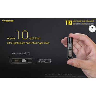 ΦΑΚΟΣ LED NITECORE TIKI LE, Black, USB-C, 300 lumens | ΜΙΚΡΟΙ ΦΑΚΟΙ - ΜΠΡΕΛΟΚ στο smart-tech.gr