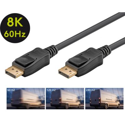 GOOBAY καλώδιο DisplayPort 74778, VESA Certified, 8K/60Hz, 32.4 Gbps, 2m, μαύρο | Λοιπά Καλώδια, Adaptors & Μετατροπείς στο smart-tech.gr