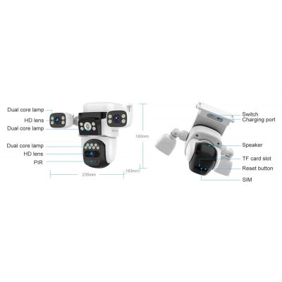 VSTARCAM smart ηλιακή κάμερα BG621SR, triple lens, 2MP, 4G, SD, PTZ, IP66 | Διαδικτυακές IP Κάμερες στο smart-tech.gr