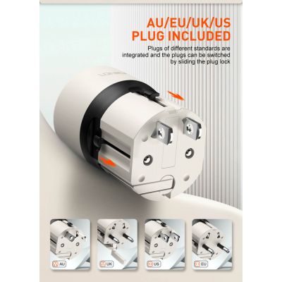LDNIO φορτιστής τοίχου Q2319 με καλώδιο Lightning, EU/UK/US/AU βύσμα, USB/USB-C, 30W, γκρι | ΦΟΡΤΙΣΤΕΣ / ΤΡΟΦΟΔΟΤΙΚΑ USB στο smart-tech.gr