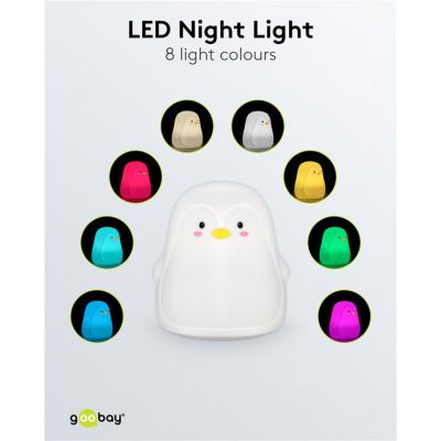 GOOBAY LED φωτιστικό νυκτός πιγκουίνος 61648, RGB, επαναφορτιζόμενο, λευκό | Λάμπες - Λαμπτήρες - Φωτιστικά στο smart-tech.gr