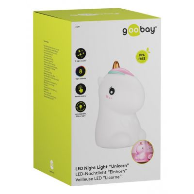 GOOBAY LED φωτιστικό νυκτός μονόκερος 61649, RGB, επαναφορτιζόμενο, λευκό | Λάμπες - Λαμπτήρες - Φωτιστικά στο smart-tech.gr