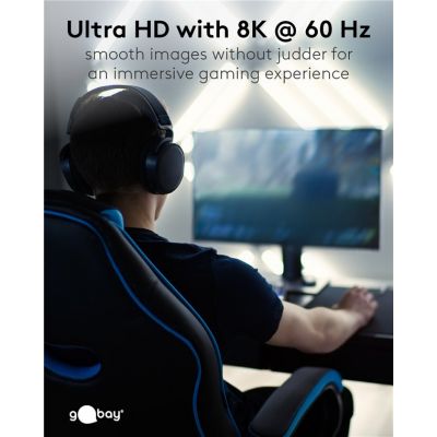 GOOBAY καλώδιο DisplayPort 74777, VESA Certified, 8K/60Hz, 32.4 Gbps, 1m, μαύρο | Λοιπά Καλώδια, Adaptors & Μετατροπείς στο smart-tech.gr
