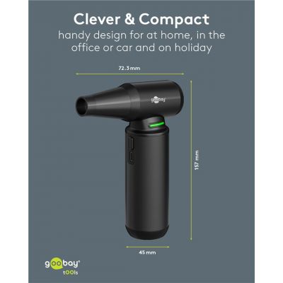 GOOBAY ηλεκτρικό air duster 77831 με φακό, 180W, 6000mAh, μαύρο | Μηχανήματα - Πολύμετρα στο smart-tech.gr