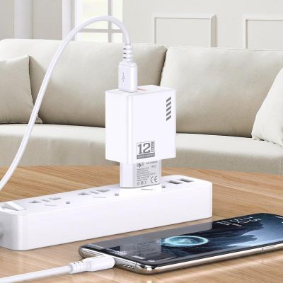 KAKUSIGA φορτιστής τοίχου KSC-1238 με καλώδιο USB-C, 2x USB, 12W, λευκός | ΦΟΡΤΙΣΤΕΣ / ΤΡΟΦΟΔΟΤΙΚΑ USB στο smart-tech.gr
