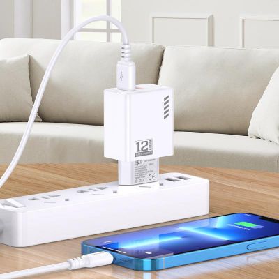 KAKUSIGA φορτιστής τοίχου KSC-1238 με καλώδιο Lightning, 2x USB, 12W, μαύρος | ΦΟΡΤΙΣΤΕΣ / ΤΡΟΦΟΔΟΤΙΚΑ USB στο smart-tech.gr
