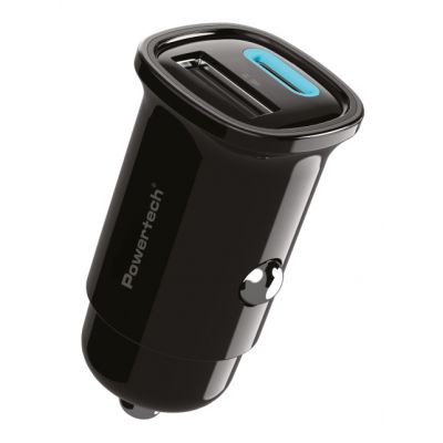 POWERTECH φορτιστής αυτοκινήτου PT-1538, USB & USB-C, 30W, μαύρος | ΦΟΡΤΙΣΤΕΣ / ΤΡΟΦΟΔΟΤΙΚΑ USB στο smart-tech.gr