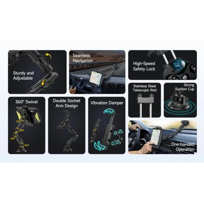 ULEFONE βάση tablet αυτοκινήτου UAN02 για ταμπλό, μαύρη | Θήκες προστασίας για Tablets στο smart-tech.gr