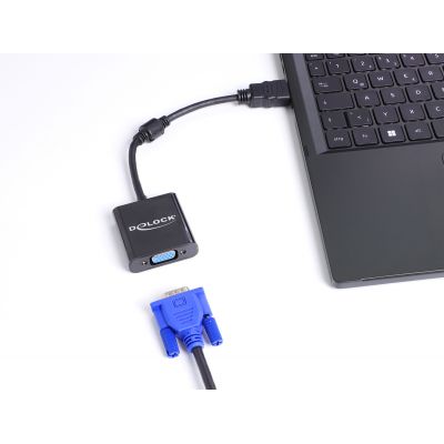 DELOCK αντάπτορας HDMI σε VGA 61077, 1080p, μαύρος | Λοιπά Καλώδια, Adaptors & Μετατροπείς στο smart-tech.gr