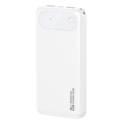 USAMS power bank CD249 με οθόνη, 3x θύρες εξόδου, 10000mAh, PD20W, λευκό | POWER BANKS στο smart-tech.gr