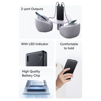 USAMS power bank CD253, 2x θύρες εξόδου, 10000mAh, 10W, λευκό | POWER BANKS στο smart-tech.gr