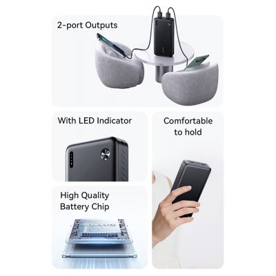 USAMS power bank CD254, 2x θύρες εξόδου, 20000mAh, 10W, λευκό | POWER BANKS στο smart-tech.gr