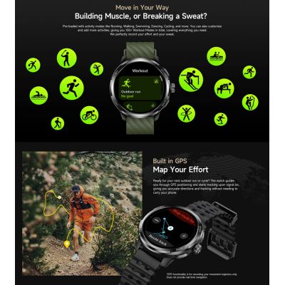 ULEFONE smartwatch Armor Watch Pro, 2x λουράκια, heart rate, 1.50" AMOLED, GPS, 5 ΑΤΜ/IP68/IP69K/MIL-STD-810H, μαύρο | Smartwatches & Activity Trackers στο smart-tech.gr