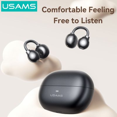 USAMS earphones με θήκη φόρτισης Echo R02, OWS, Φ11mm, 50/300mAh, μαύρα | Ακουστικά Bluetooth στο smart-tech.gr