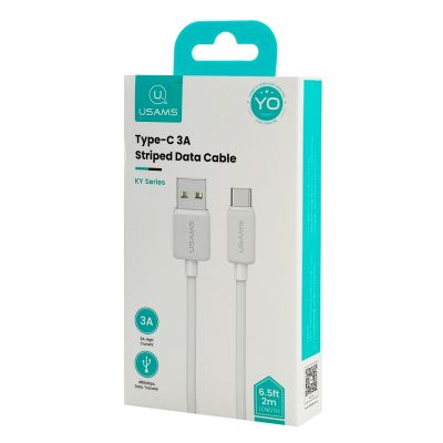 USAMS καλώδιο USB-C σε USB US-SJ693, 3A, 480Mbps, 2m, λευκό | Καλώδια USB-C (Type-C) στο smart-tech.gr