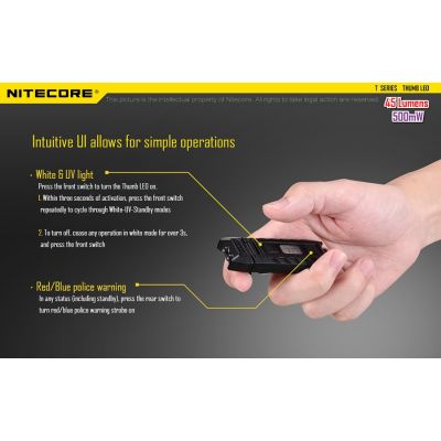 ΦΑΚΟΣ LED NITECORE THUMB LEO s/n, rechargable, 45lumens+500mW UV | ΜΙΚΡΟΙ ΦΑΚΟΙ - ΜΠΡΕΛΟΚ στο smart-tech.gr