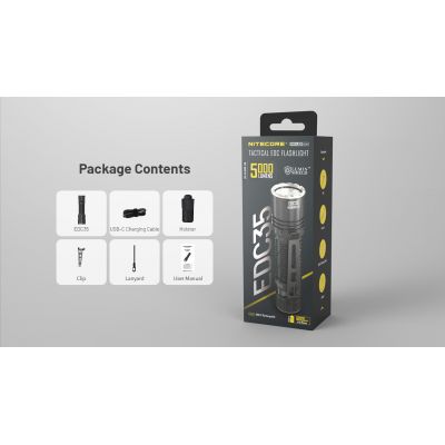 ΦΑΚΟΣ LED NITECORE EDC35, 5000Lumens, UHi LED | Φακοί NITECORE στο smart-tech.gr