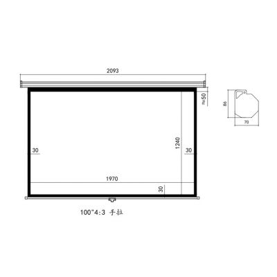 MNS-100 200x150cm (4:3) | Χειροκίνητες οθόνες προβολής στο smart-tech.gr