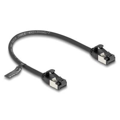 DELOCK καλώδιο δικτύου 80181, CAT 8.1 U/FTP, 40Gbps, εύκαμπτο, 0.25m, μαύρο | Καλώδια δικτύου στο smart-tech.gr