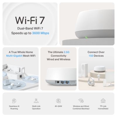 TP-LINK Home Mesh WiFi 7 System Deco BE25, 3600Mbps ΒΕ3600, V1.0 | Access Points - WiFi Extenders στο smart-tech.gr