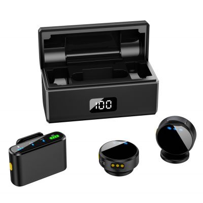 UPTECH ασύρματα μικρόφωνα UPW-M9MAX με θήκη φόρτισης, USB-C, 2.4GHz, μαύρο | ΛΟΙΠΑ ΑΞΕΣΟΥΑΡ στο smart-tech.gr