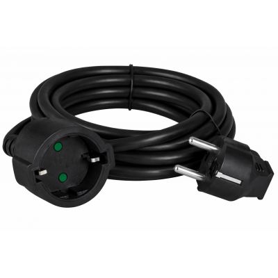 POWERTECH μπαλαντέζα ρεύματος PT-1561, 1x schuko, 16A, 3m, μαύρη | Πολύπριζα - Μπαλαντέζες στο smart-tech.gr
