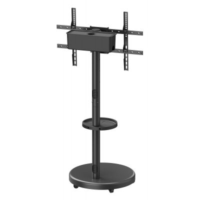 BRATECK βάση τηλεόρασης δαπέδου FS38-46TWE, 37-86", έως 50kg, με ράφι & cable management, ροδάκια, μαύρη | ΒΑΣΕΙΣ ΣΤΗΡΙΞΗΣ ΣΥΣΚΕΥΩΝ στο smart-tech.gr