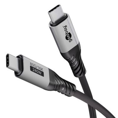 GOOBAY καλώδιο USB-C 74776, USB4, 240W, 80Gbps, 16K/60Hz, 1.5m, μαύρο | Καλώδια USB-C (Type-C) στο smart-tech.gr