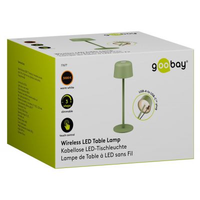 GOOBAY επιτραπέζιο φωτιστικό 77677, 3000K, dimmable, επαναφορτιζόμενο, πράσινο | Λάμπες - Λαμπτήρες - Φωτιστικά στο smart-tech.gr