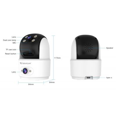 VSTARCAM smart κάμερα C996DR, 2MP, dual lens, WiFi, PTZ, SD | Διαδικτυακές IP Κάμερες στο smart-tech.gr