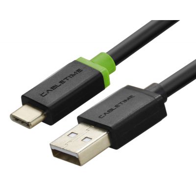 CABLETIME καλώδιο USB-C σε USB CT-U32-CMAMG, 3A, 480Mbps, 2m, μαύρο | Καλώδια USB-C (Type-C) στο smart-tech.gr