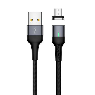 POWERTECH Καλώδιο USB 2.0 σε Micro PT-750, μαγνητικό, 1m, μαύρο | ΚΑΛΩΔΙΑ & ADAPTORS στο smart-tech.gr