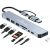POWERTECH docking station PTR-0151, 8 θυρών, USB & USB-C σύνδεση, γκρι | CARD READERS στο smart-tech.gr