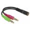 DELOCK αντάπτορας 3.5mm σε 2x 3.5mm 65459, CTIA, 12cm, μαύρος | Λοιπά Καλώδια, Adaptors & Μετατροπείς στο smart-tech.gr