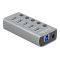 DELOCK hub 5x USB με διακόπτες 63262, USB 3.2, Gen 1, 5Gbps, 2.4A, γκρι | CARD READERS στο smart-tech.gr