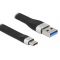 DELOCK καλώδιο USB 3.1 Gen 2 σε Type-C 85771, 5Gbps, 3Α, FPC, flat, 14cm | Καλώδια USB-C (Type-C) στο smart-tech.gr