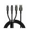 Baseus Tungsten Gold Braided USB to Type-C / Lightning / micro USB Cable 3.5A Μαύρο 1.5m (CAMLTWJ-01) (BASCAMLTWJ01) | ΚΑΛΩΔΙΑ & ADAPTORS στο smart-tech.gr
