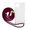 Θήκη Ancus Crossbody για Apple iPhone 13 Διάφανη με Κορδόνι Μπορντό | Θήκες προστασίας για κινητά στο smart-tech.gr