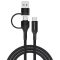 POWERTECH καλώδιο USB & USB-C σε USB-C PTR-0158, PD 60W, copper, 1.5m, μαύρο | Καλώδια USB-C (Type-C) στο smart-tech.gr