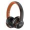 DOQAUS headphones DESIGN 3, ασύρματα & ενσύρματα, Φ40mm, 600mAh, μαύρα/καφέ | Ακουστικά Bluetooth στο smart-tech.gr